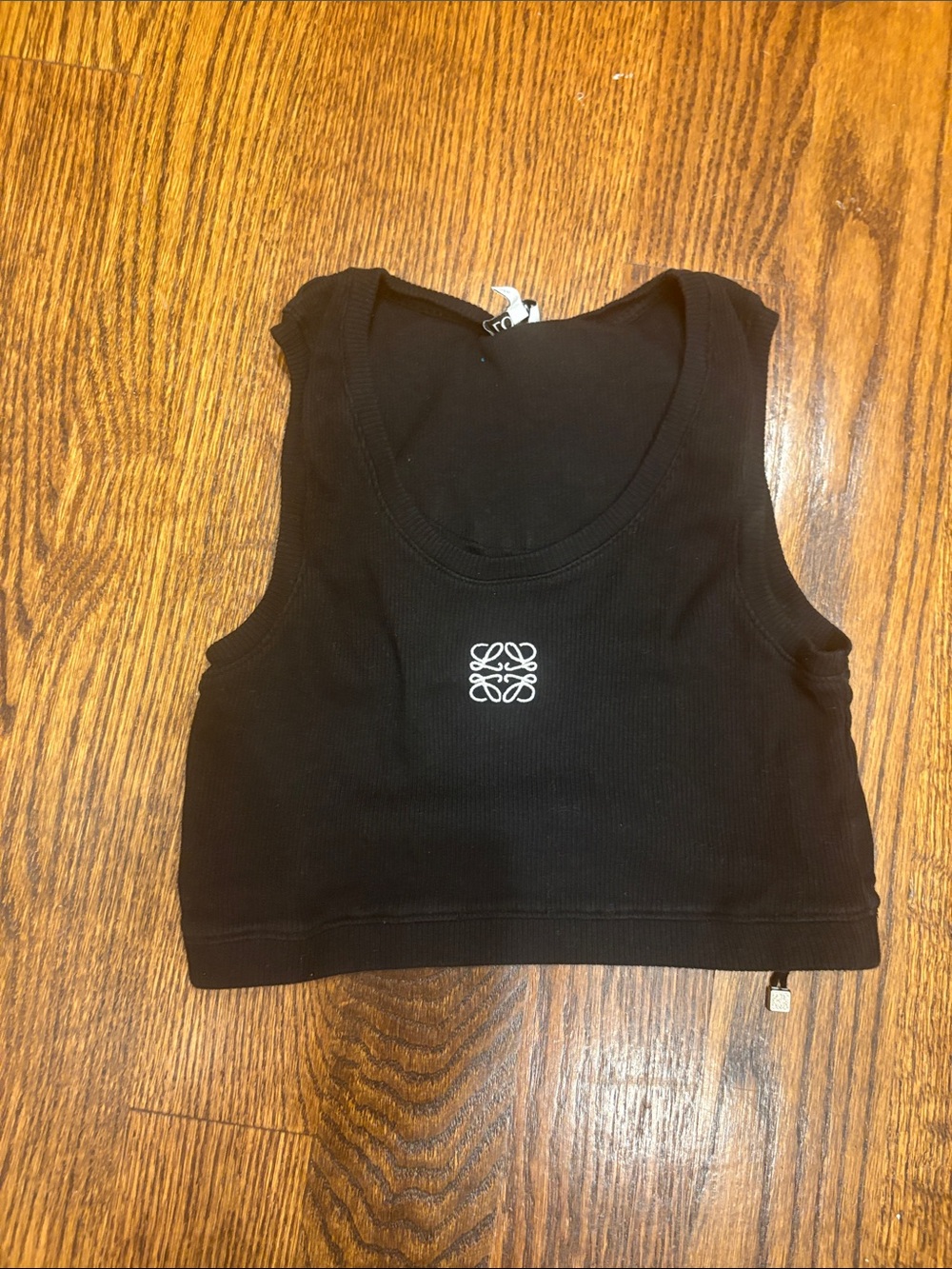 Loewe Black Ribbed Cropped Tank